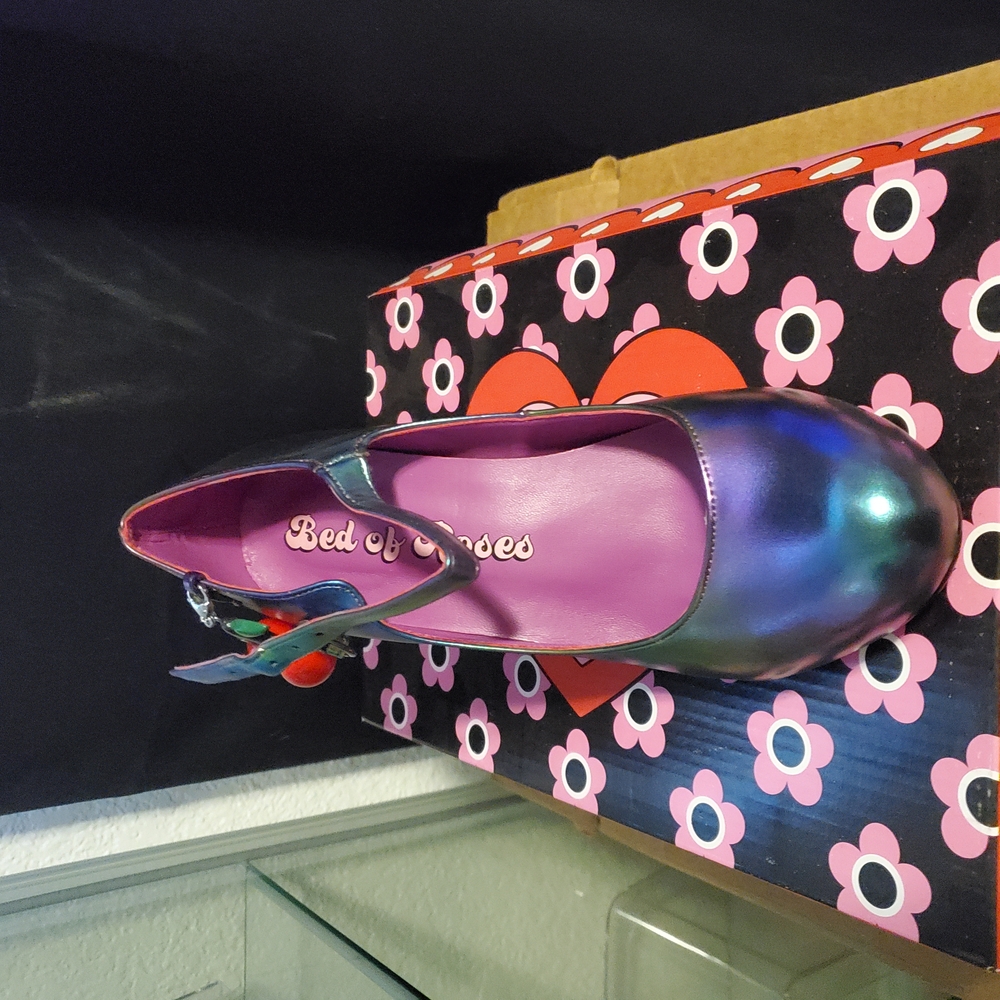 Irregular Choice Blue and Purple Heels with Glossy Finish